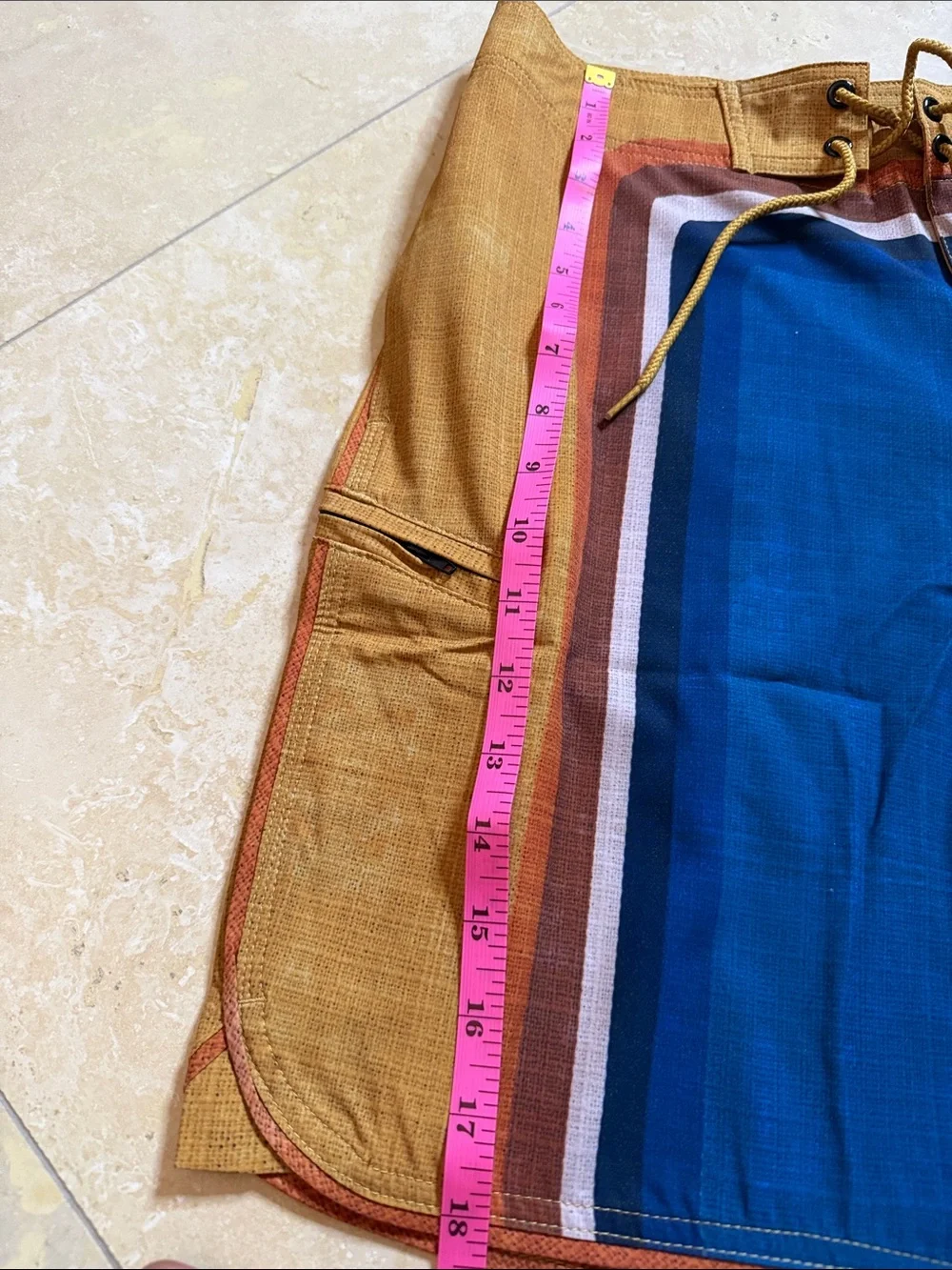 💙NWT NiyamaSol Men's Board Shorts in Blue and Gold with Striped Panel💙